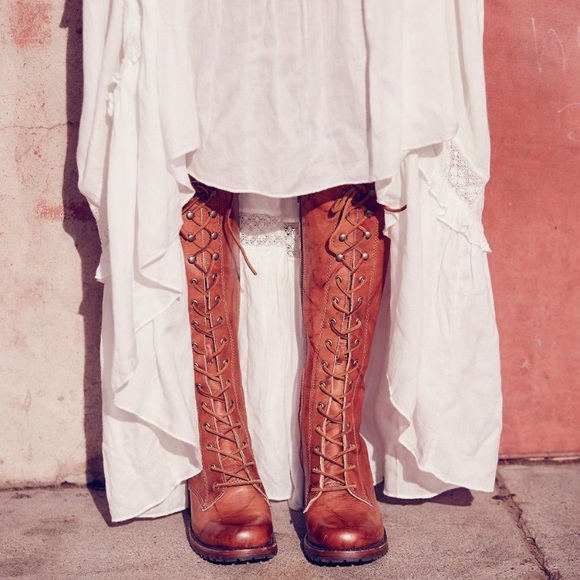 FRYE Campus Lug Lace Leather Knee-High Boots - Picture 15 of 16